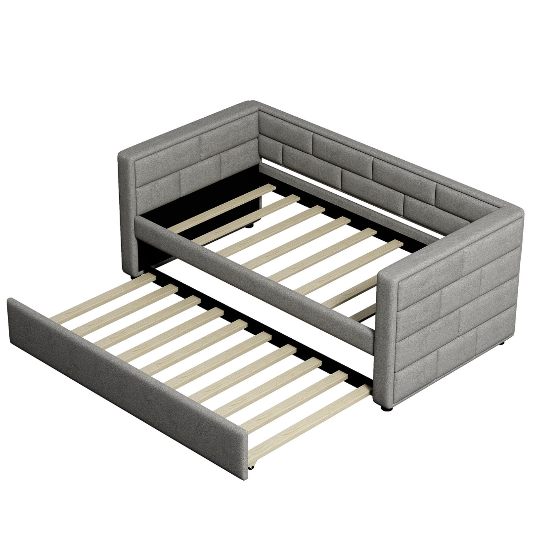 Euroco Twin Upholstered Daybed With Trundle For Kids