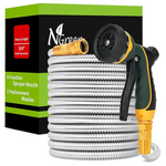 100ft Stainless Steel Flexible Garden Hose With Nozzle