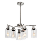 6-Light Brushed Nickel Farmhouse Chandelier