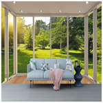 Green Aesthetic Natural Scenery Window View Wall Tapestries