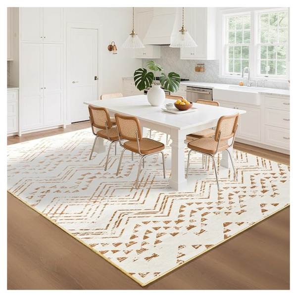 5ft x 7ft Snoffic Living Room Soft Area Rug (Beige)