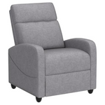Smug Fabric Lumbar Support Reclining Single Sofa Chair