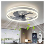 Ahawill 15.7" Low Profile Ceiling Fan With Light And Remote