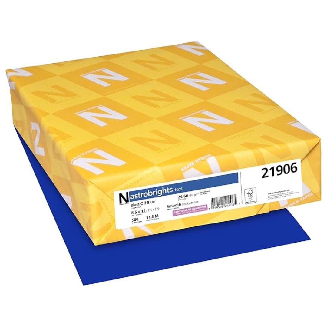 500-Sheets Astrobrights Color Multi-Use Printer & Copy Paper (8.5" x 11")