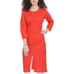 Women's Indian Style Tunic Cotton Slit Plain Kurtis