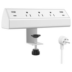 3-Outlets 40W 4-USB Ports Power Strip Charging Station w/ 20ft Cable