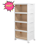 4-Tier Okenten 92-Quart Rolling Storage Bins with Lid (White)