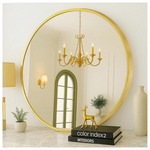 Songmics 24" Bathroom Round Mirror With Metal Frame