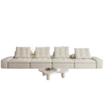181" Square Arm 4-Seater Frosted Velvet Sectional Sofa