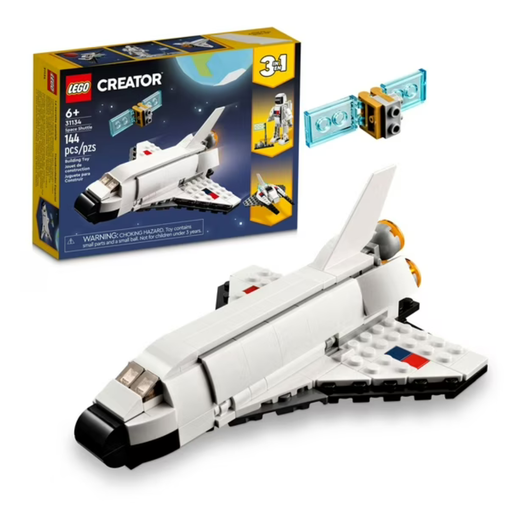 144-Piece LEGO Creator 3-In-1 Space Shuttle Building Toy Kit