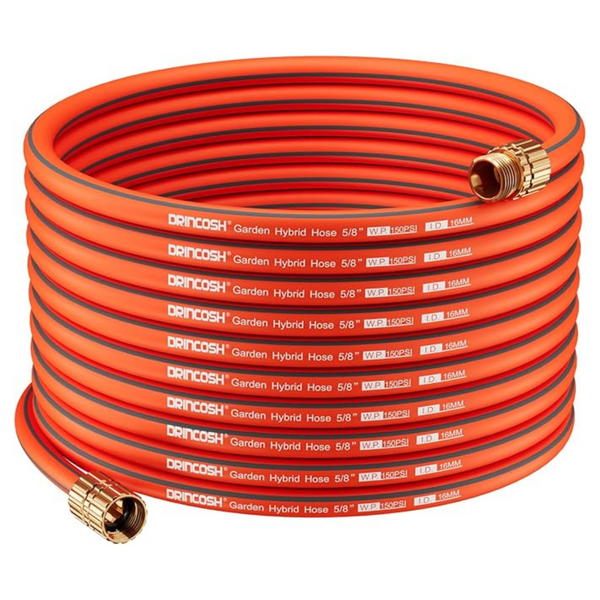 50ft 5/8" Flexible Garden Hose With Nickel-Plated Fittings