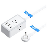 5ft Small Flat Plug Power Strip Portable Extension Cord