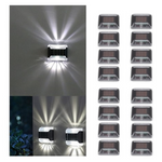 16-Pack High Brightness LED Solar Powered Wall Light