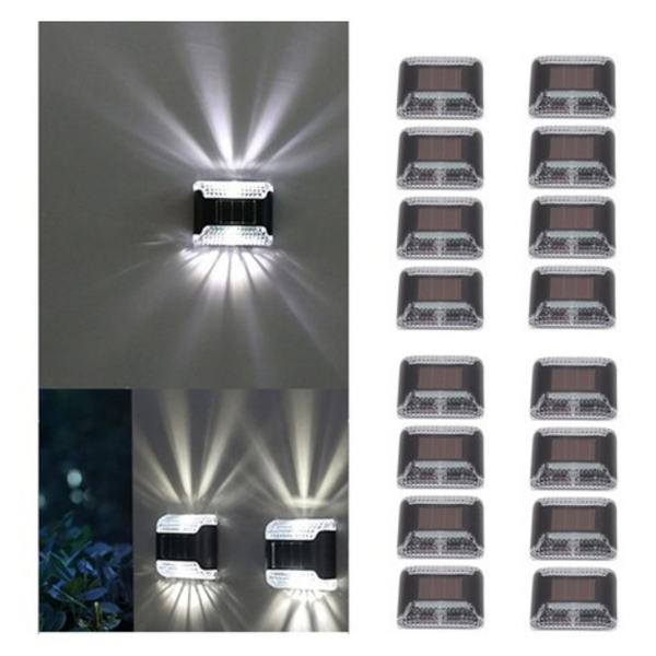 16-Pack High Brightness LED Solar Powered Wall Light