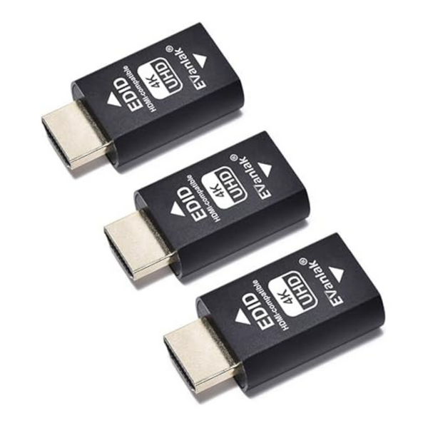 3-Pack EVanlak Hdmi Edid Emulator Passthrough Eliminated Emulator Adapter