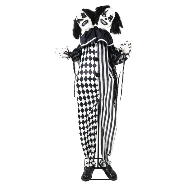 Haunted Hill Farm 5.5 ft Animatronic Two-Headed Clown