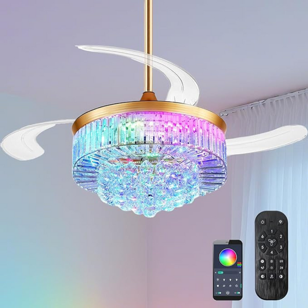 Zoeyon 42" Fandelier Ceiling Fans With Light