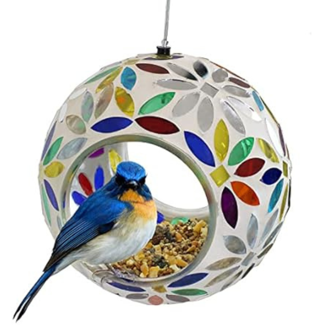 Sunnydaze 6" Glass Hanging Fly-Through Bird Feeder