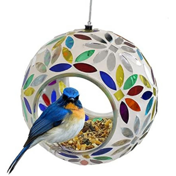 Sunnydaze 6" Glass Hanging Fly-Through Bird Feeder