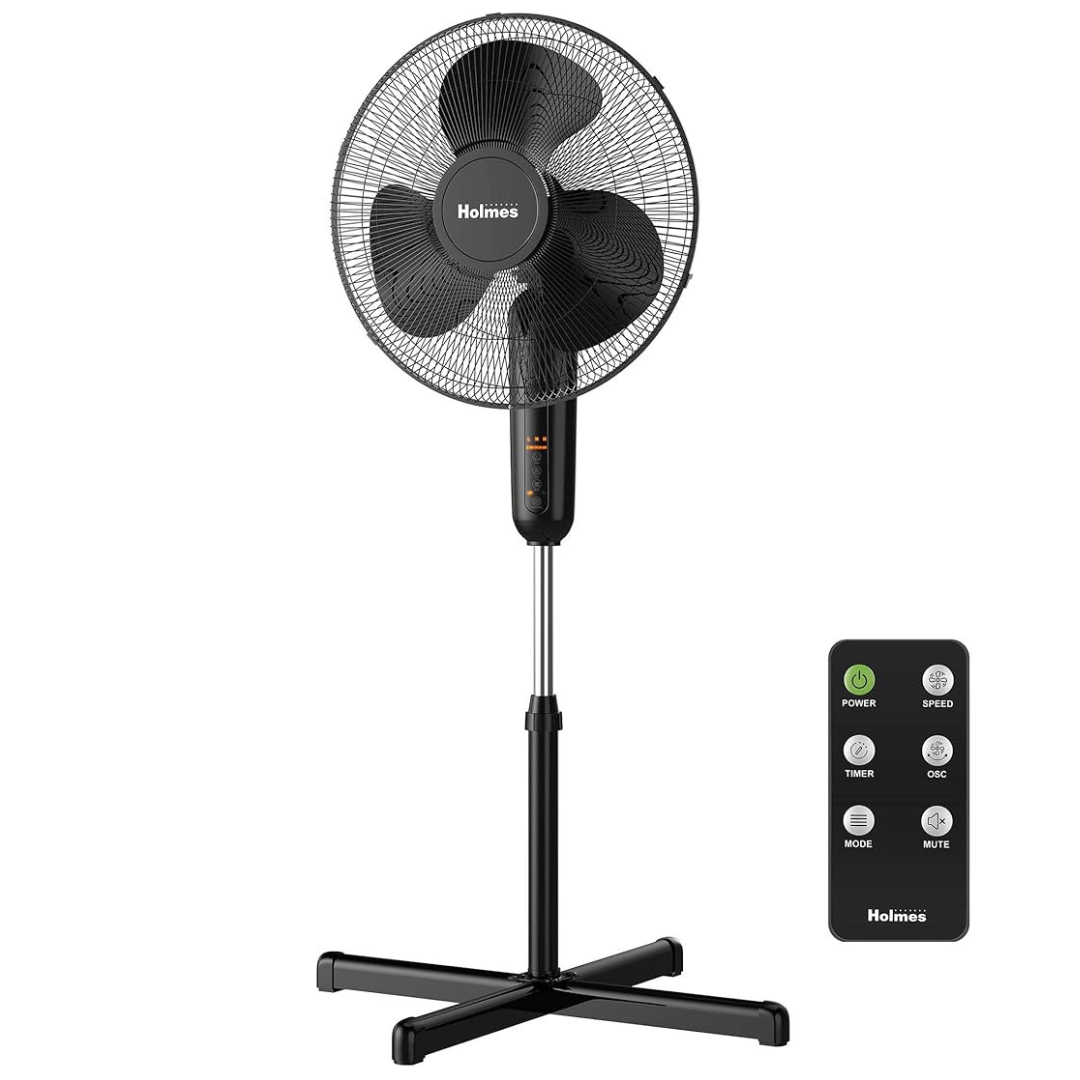 16" Holmes Adjustable Digital Standing Fan w/ 3 Speeds & Remote Control