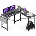 Sweetcrispy 50" L-Shaped Computer Desk w/ CPU Stand & Side Bag