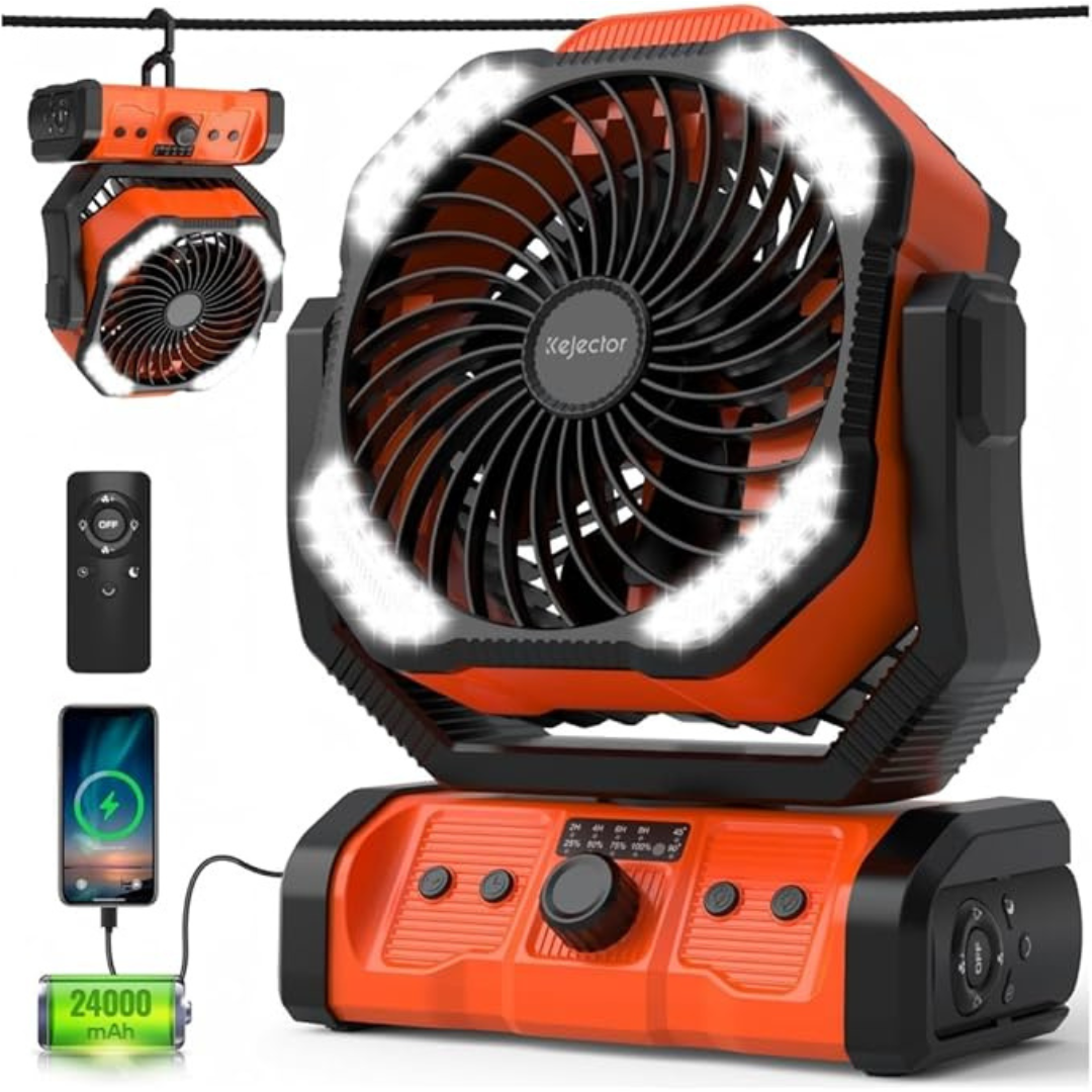 3-in-1 Battery Rechargeable 24000mAh Portable Fan