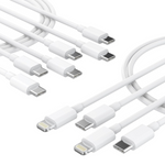 3-Pack iGENJUN 6ft USB-C to USB-C Cable w/ 2-Pack USB-C to Lightning Cable