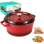 5.3QT Enameled Cast Iron Dutch Oven with Lid