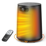 Electric Space Heater With Thermostat And Remote, 70-Deg Oscillation