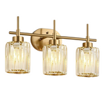 3-Light Modern Crystal Vanity Light Fixtures W/ Clear Shades