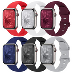 6 Pack Soft Silicone Sport Band Compatible With Apple Watch