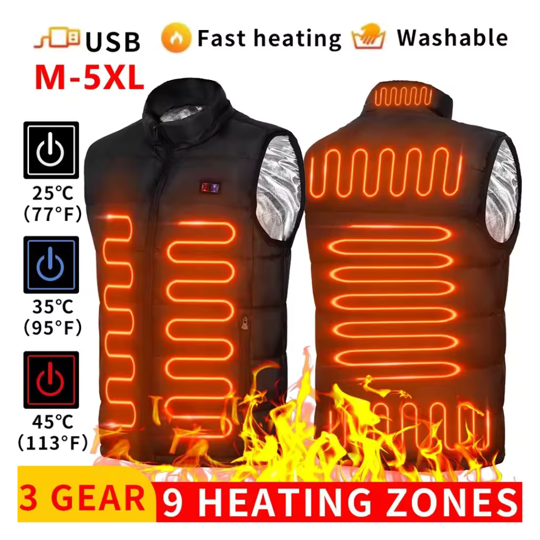 Unisex Electric 9 Heating Zones USB Heated Jackets (Various Size)