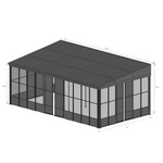 12x20FT Wall-Mounted Sunroom Gazebo