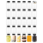 30-Pack 2 oz Small Clear Plastic Mason Jars with Lids