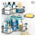 3-Pack 40 LBS Stainless Steel Corner Shower Caddy
