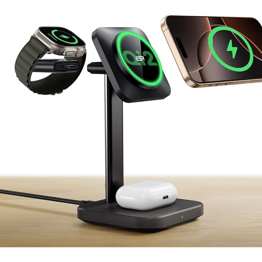 ESR Qi2 3-in-1 Wireless 15W MagSafe Charging Station