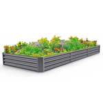 12' x 4' x 1' Galvanized Raised Garden Bed Kit