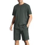 Men's Short Sleeve Round Neck Tracksuit Shorts Set