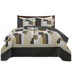 Yiran King Size Grey Patchwork Quilt Set