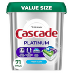 Cascade Platinum Dishwasher Pods, Fresh (71 count)