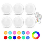 6-Pack Cadrim 13 Colors Changeable LED Puck Lights