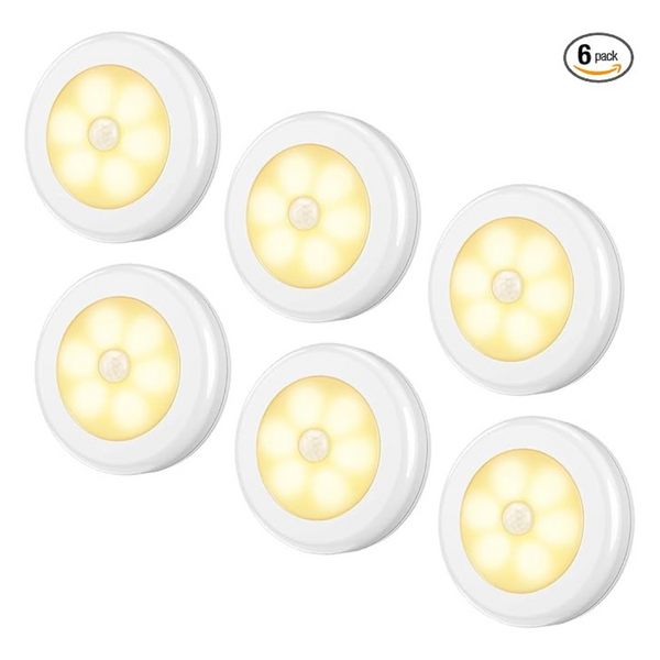 6-Pack Amir 3.15" Motion Sensor Stick On LED Lights
