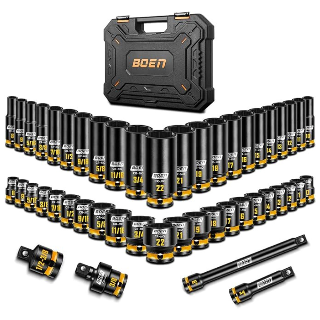 48-Piece Deep Shallow Impact Socket Set