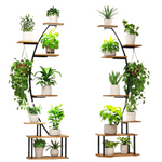 7-Tier Half-Moon Shaped Indoor Plant Stand W/Full-Spectrum LED Grow Lights