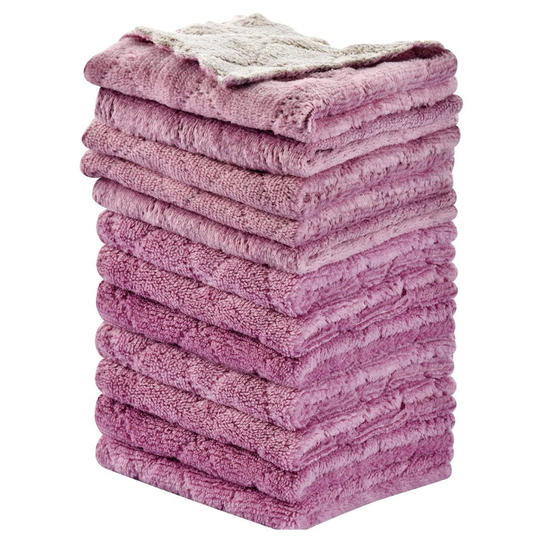 12-Piece 10"x 6" Super Absorbent Microfiber Cleaning Cloths