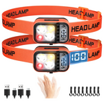 2-Pack High Lumens USB Rechargeable Dual LED Headlamp
