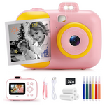 Kids 1080p HD Instant Camera With Print Paper & 32GB SD Card