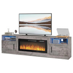 Bossin 80" Fireplace TV Stand With 36" Electric Fireplace (Gray)