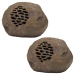2-Piece Weather-Resistant Bluetooth Solar-Powered Rock Speaker