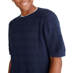 Aeropostale Men's Horiztonal Textured Stripe Sweater Tee